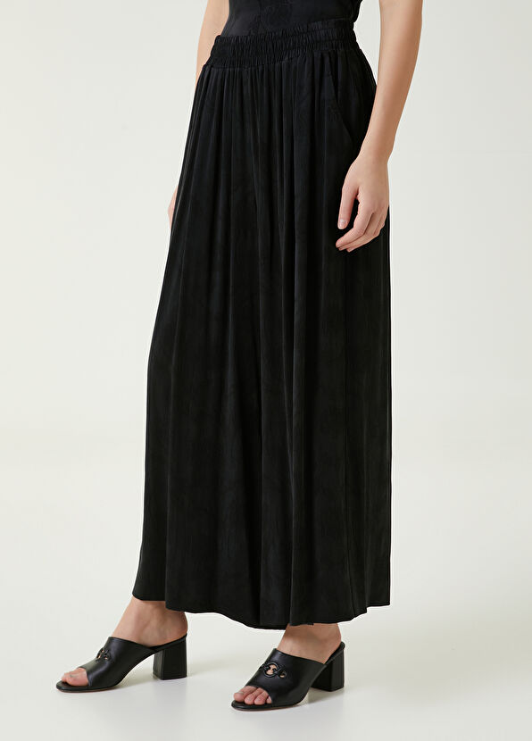 Beymen Club Black Jacquard Wide-Leg Trousers - 3