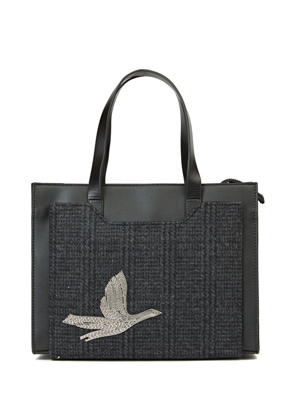 Beymen Club Siyah Ekoseli Kadın Omuz Çantası - 1