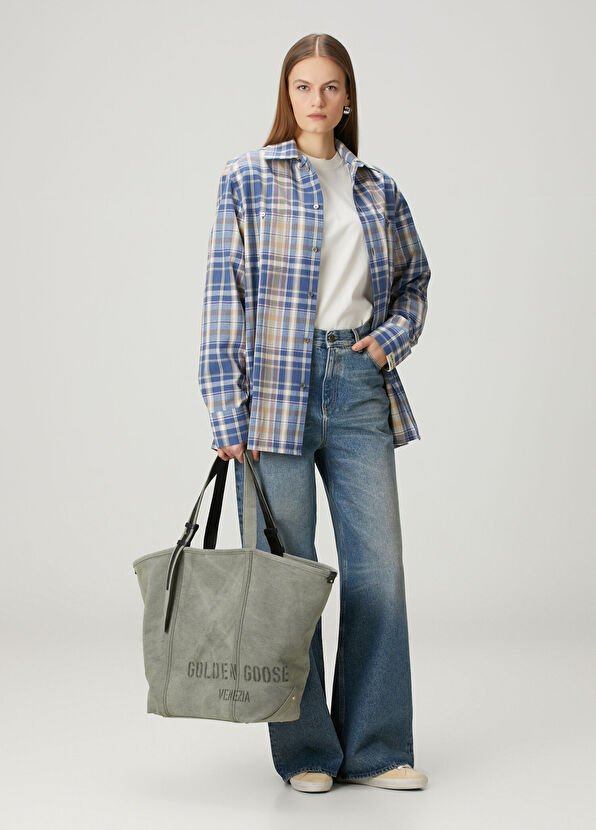 Golden Goose Dark Green Logo Printed Shopping Bag - 2