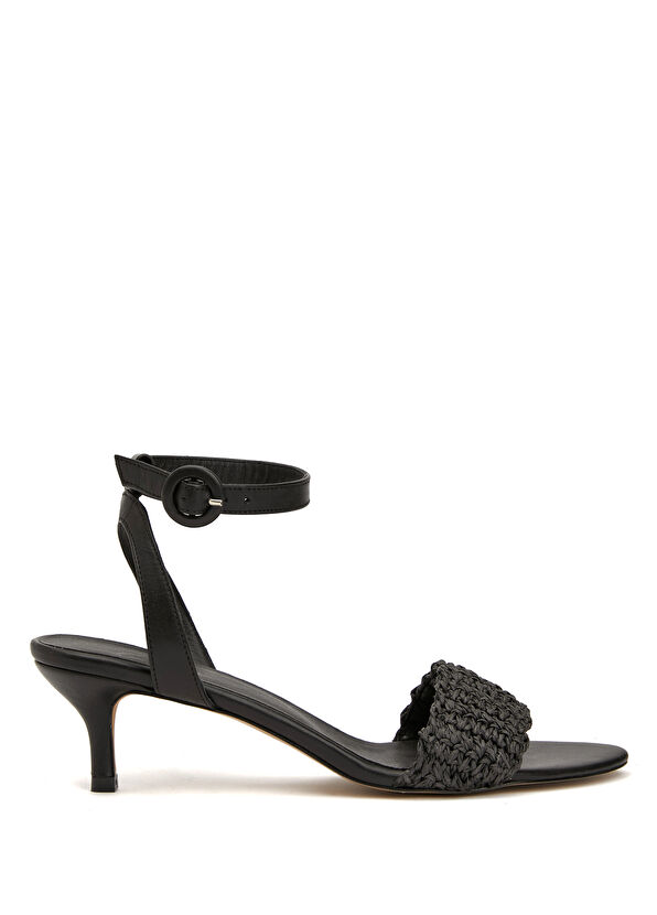 Beymen Club Siyah Hasır Topuklu Sandalet - 2