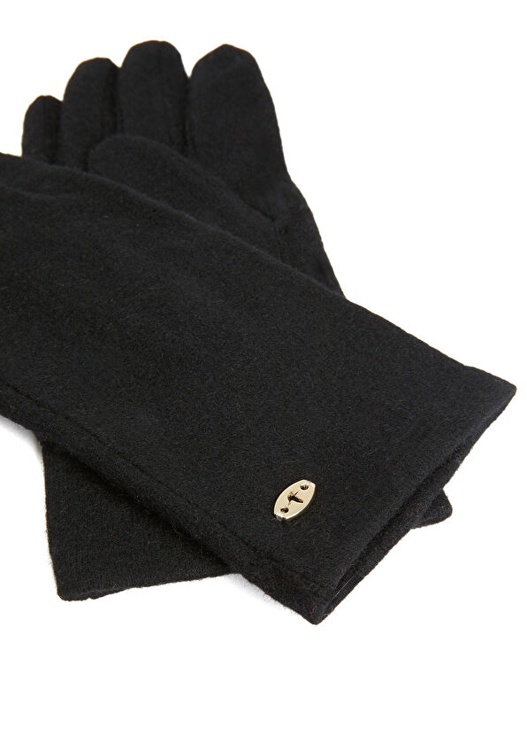 Beymen Club Black Bird Logo Women's Wool Gloves - 2