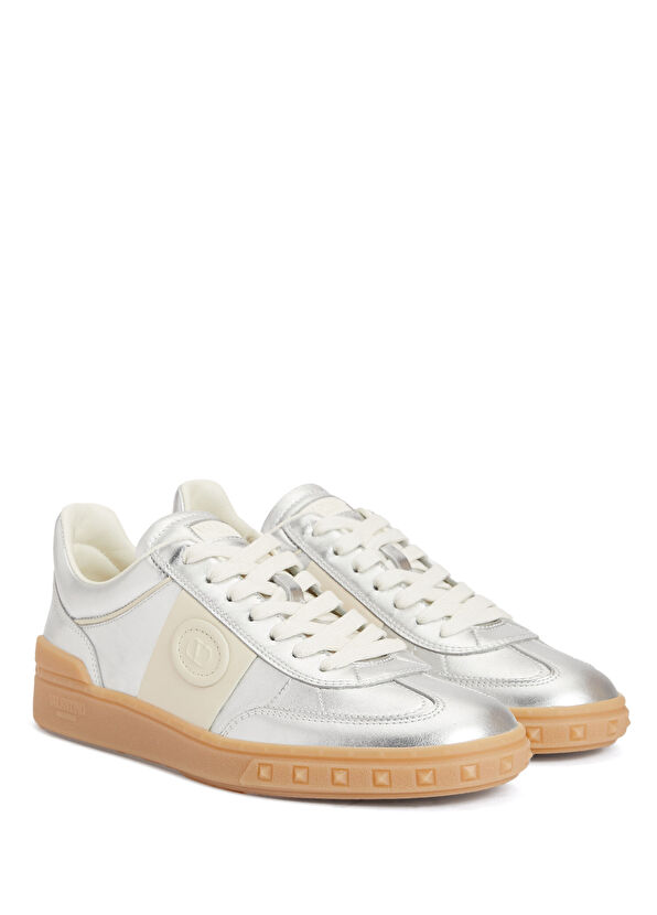 Valentino Garavani Upvillage Silver Women's Leather Sneaker - 2
