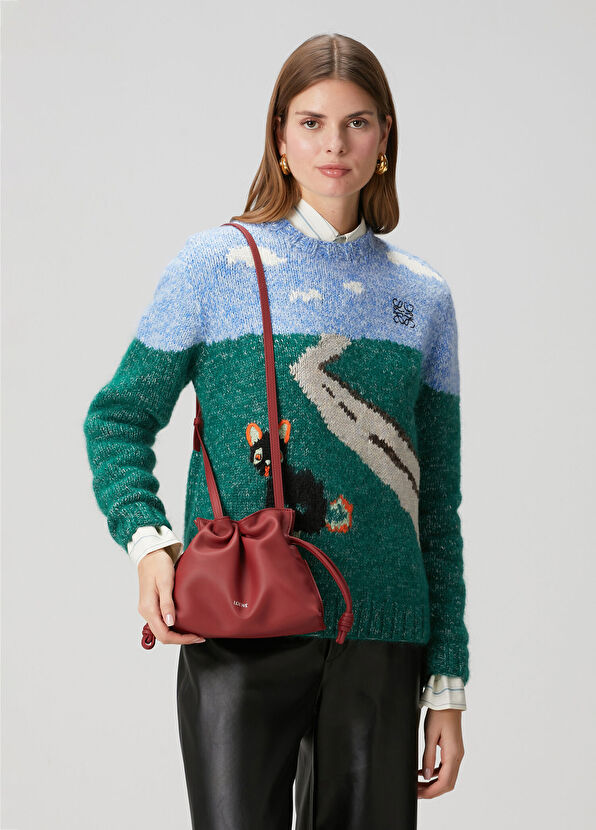 Mini Flamenco Kırmızı Kadın Deri Çanta - Görsel 3