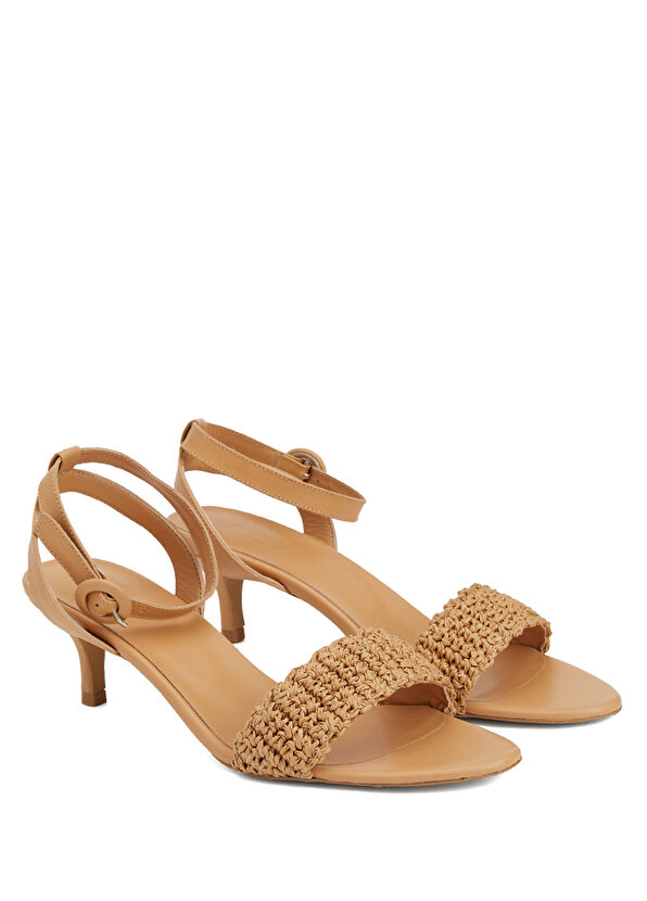 Beymen Club Nude Straw Heeled Sandals - 2