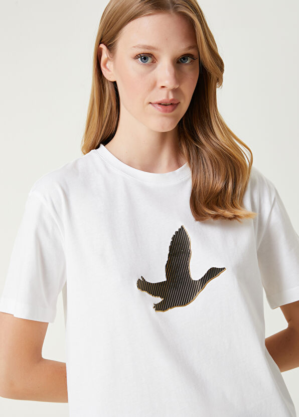Beymen Club White Logo Printed T-Shirt - 2