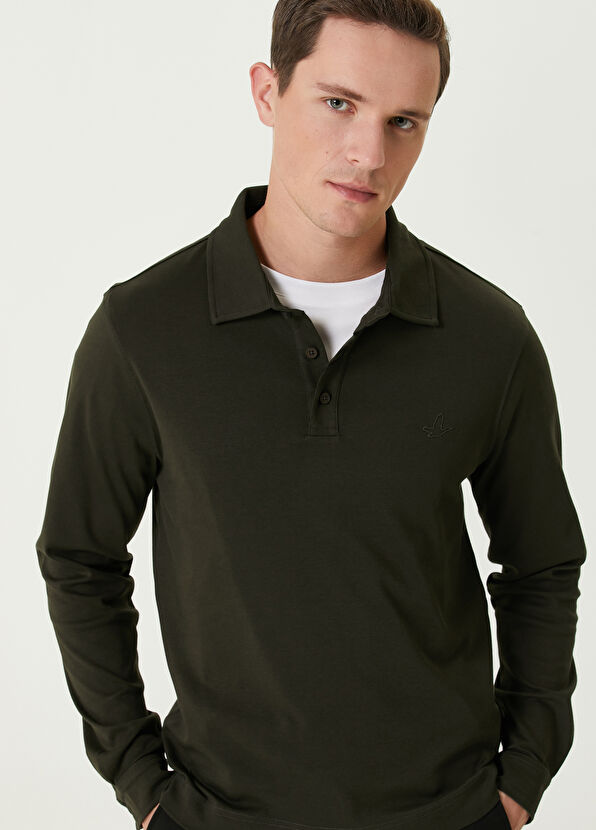 Beymen Club Comfort Fit Khaki Polo Neck T-Shirt - 2