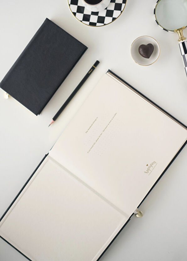 Lopapen Siyah Deri Sert Kapaklı Çizgili Defter - 4