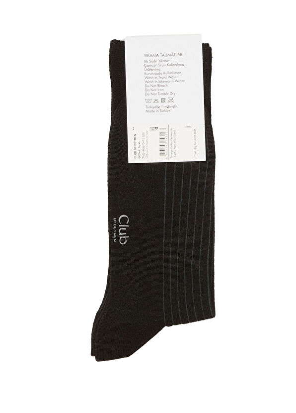 Beymen Club Siyah Çizgili Erkek Bambu Çorap - 2