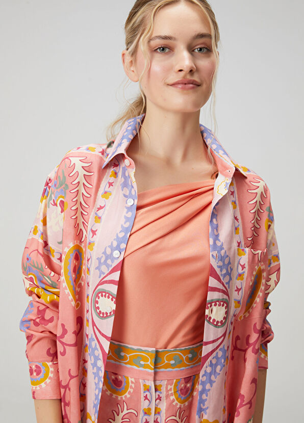 Beymen Club Pink Paisley Patterned Shirt - 2