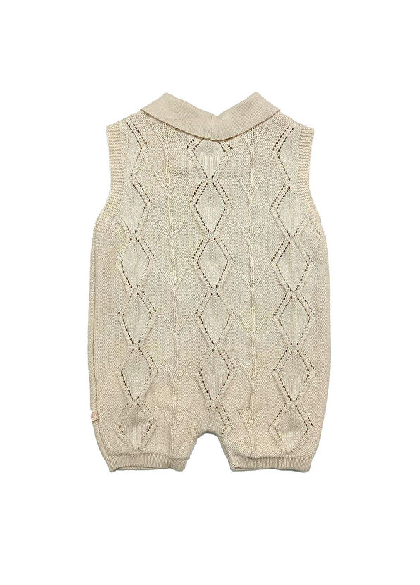 Patique Kids Organic Cotton Lacy Milky Coffee Baby Boy Romper - 2