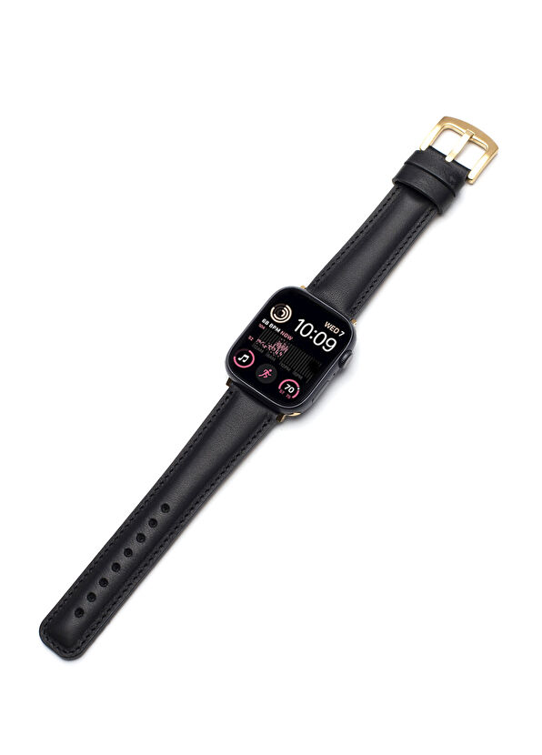Wachikopa Apple Watch 42/44/45mm Black Leather Smartwatch Band - 2