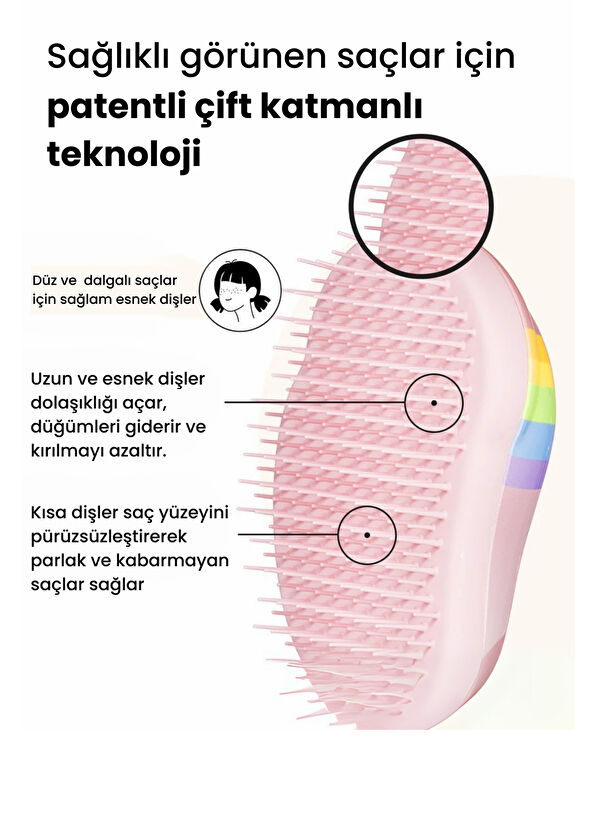 Tangle Teezer Original Mini Rainbow The Unicorn Patterned Kids Hairbrush - 2