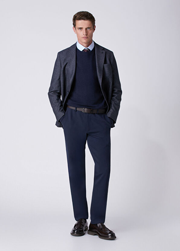 Beymen Club Regular Fit Navy Blue Diagonal Sports Trousers - 1