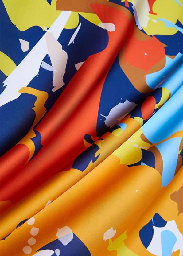 Beymen Club Colorblocked Desenli 90x90 Eşarp - 2