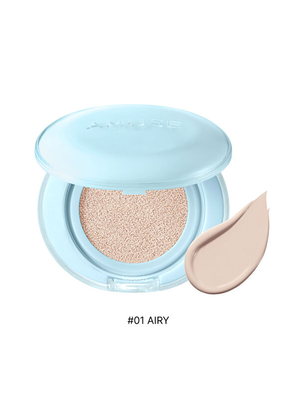 Amuse Airy Pore Cover Cushion #01 Airy Uzun Süre Kalıcı Gözenek Blurlayıcı Mat Bitişli Peptitli Cushion Fondöten 15 gr - 2