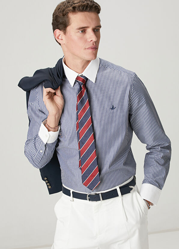 Beymen Club Comfort Fit Lacivert Beyaz Gömlek - 2