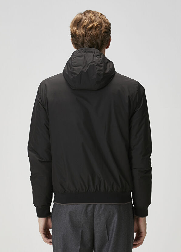 Moorer Siyah Kapüşonlu Mont - 4