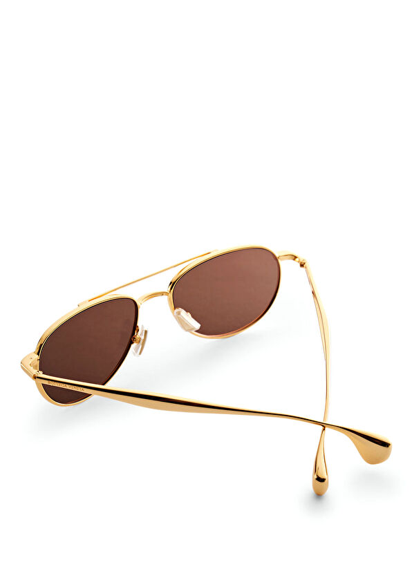 Kahve Altın Kadın Güneş Gözlüğü - Görsel 3