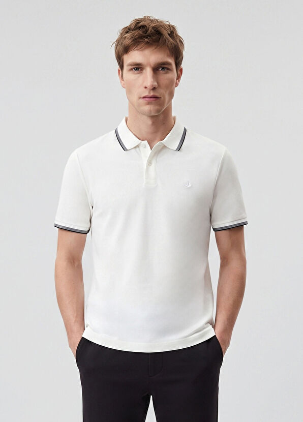 Beymen Club Off White Comfort Fit Ottomon Polo T-Shirt - 2