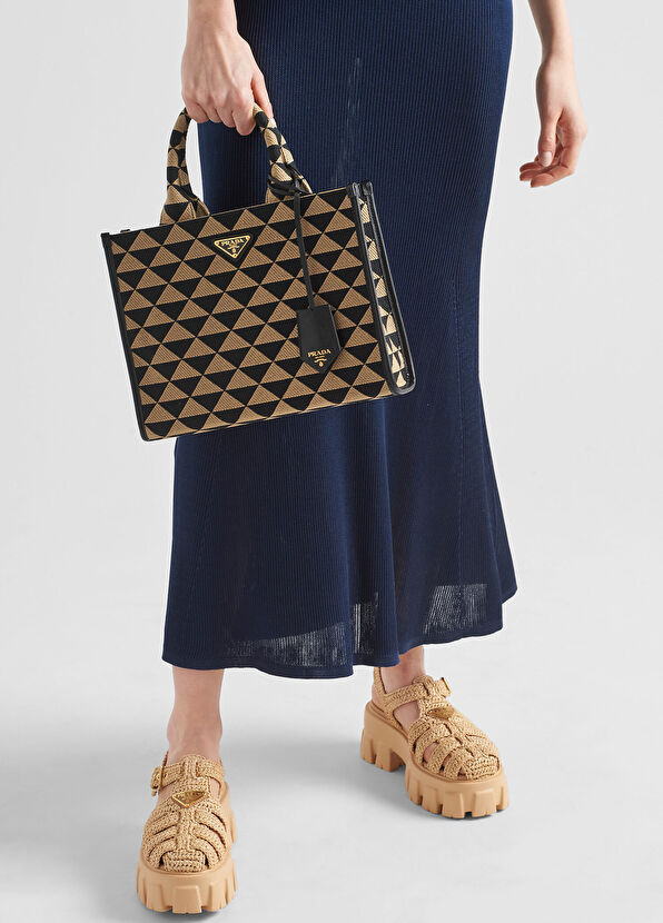 Prada Monolith Kroşe Kafes Model Sandalet - 3