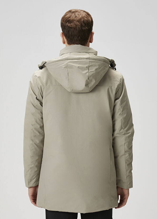 Beymen Club Light Khaki Hooded Long Coat - 4