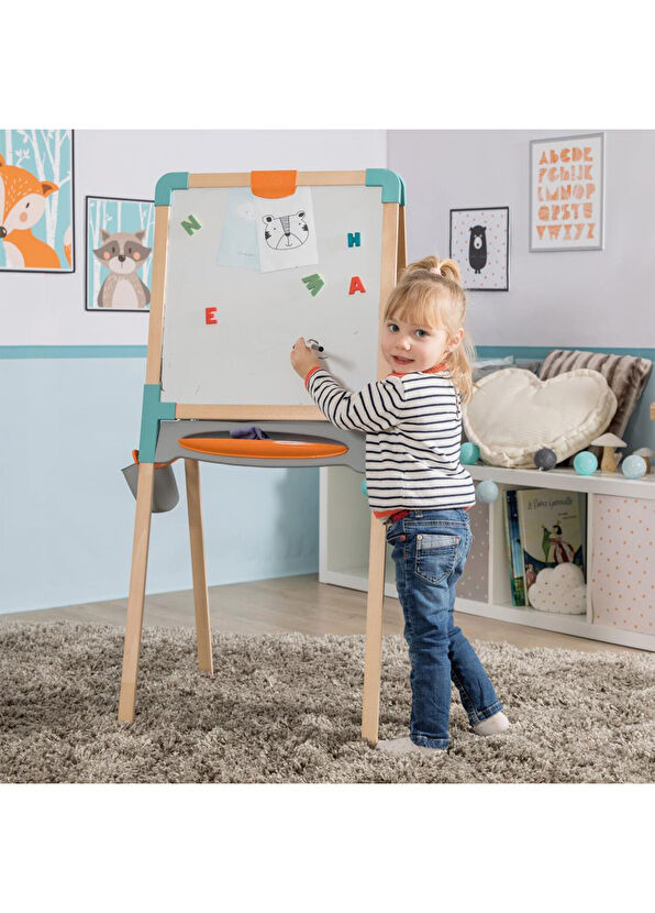 Smoby Wooden Double-Sided Magnetic and Chalk Writing Board - 4