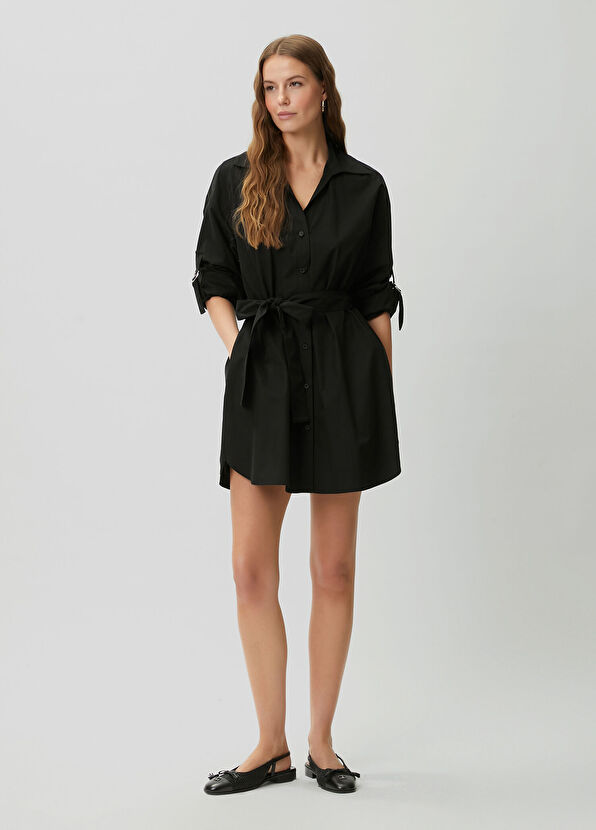 Beymen Club Siyah Mini Gömlek Elbise - 1