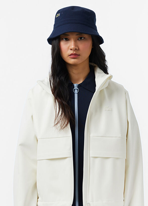 Krem Baskılı Kapüşonlu Regular Fit Kadın Yağmurluk - Görsel 3