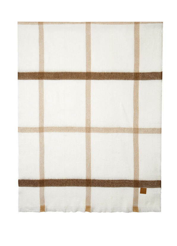 Beymen Club Beige White Checkered Women's Scarf - 1