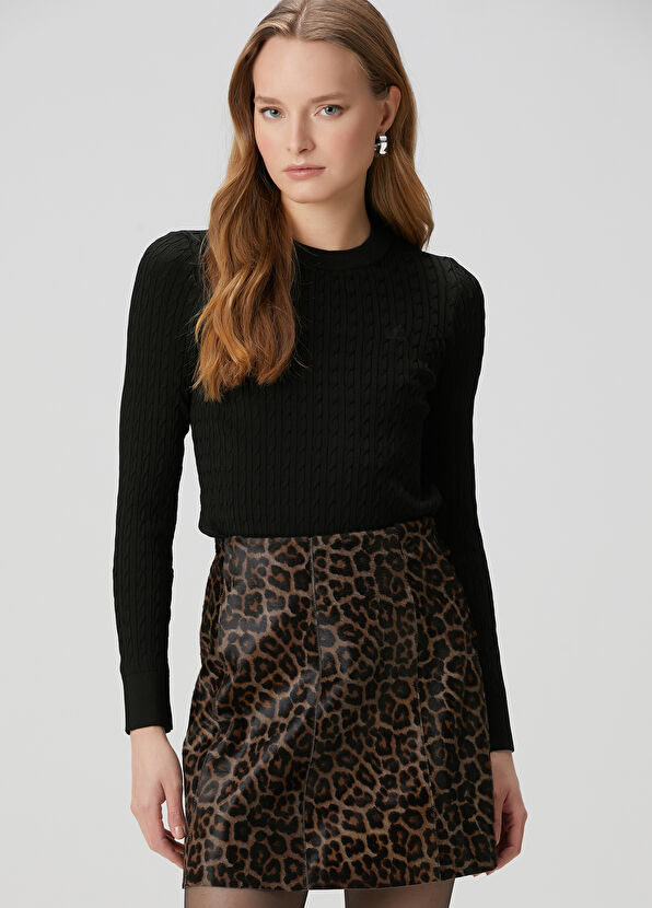 Beymen Club Siyah Saç Örgü Kazak - 1