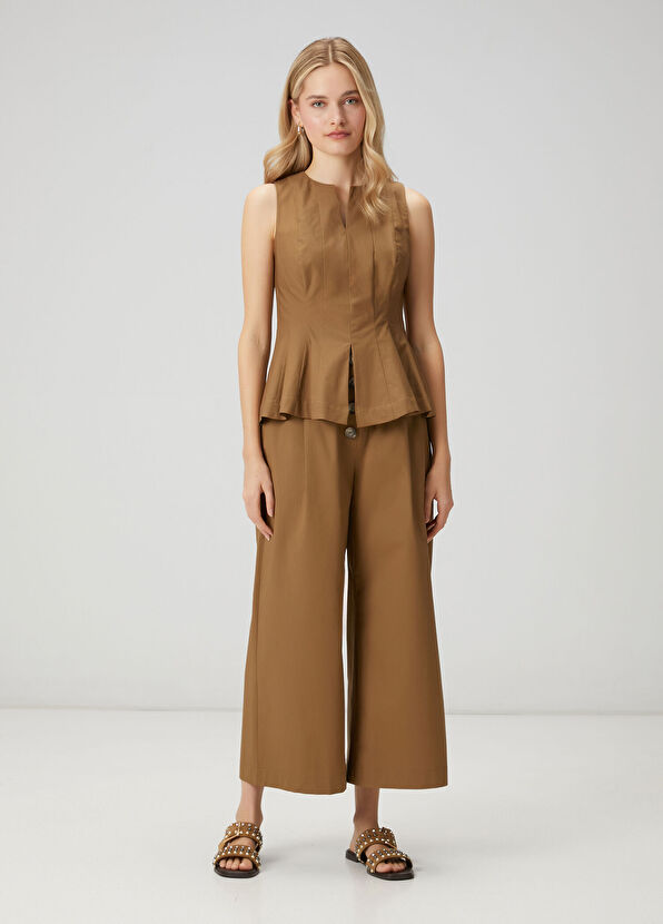 Beymen Club Khaki ruffled pants - 1