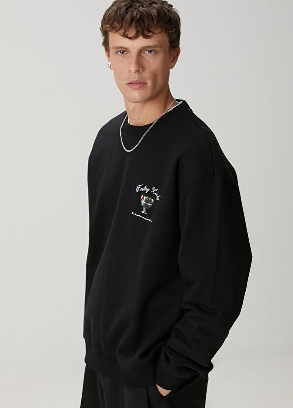 Academia Siyah Bilardo Baskılı Sweatshirt - 2