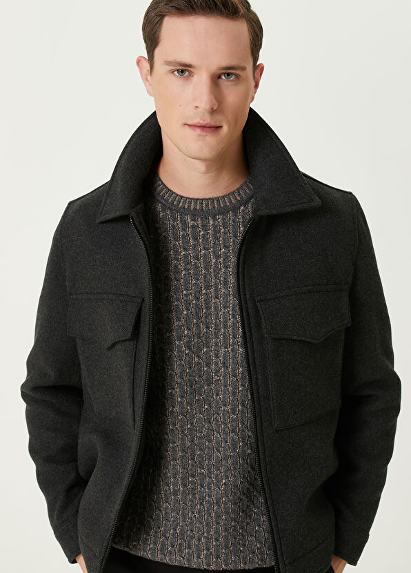 Beymen Club Anthracite Wool Jacket - 2