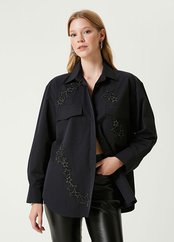 Beymen Club Black Embellished Technical Over Shirt - 1