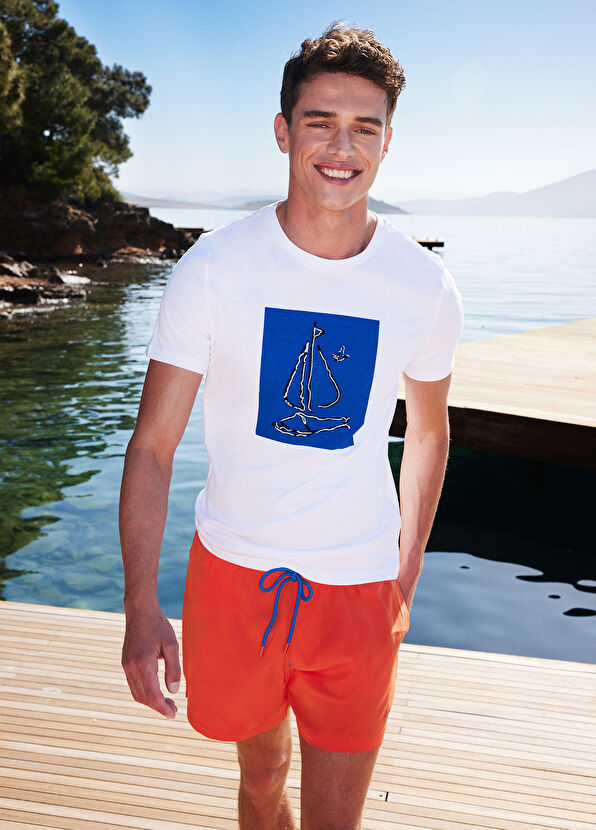 Beymen Club Beyaz Yelken Nakışlı T-shirt - 1