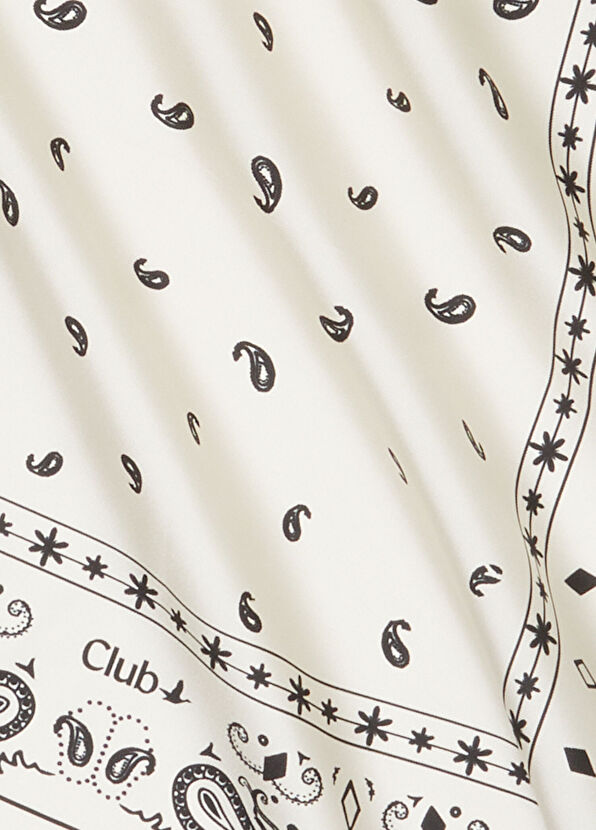 Beymen Club Kırık Beyaz Şal Desenli İpek Eşarp - 2