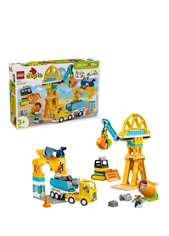 Lego Duplo Town 3-in-1 Construction Site & Tools 84 Pieces 3+ Age Building Toy 10476 - 1