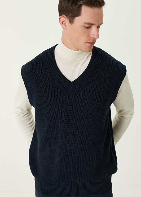 Beymen Club Navy Blue Wool Sweater - 2