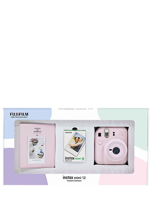 FUJIFILM instax Instax Mini 12 Pembe Fotoğraf Makinesi + 10'lu Film ve PVC Albüm Bundle Box - 2