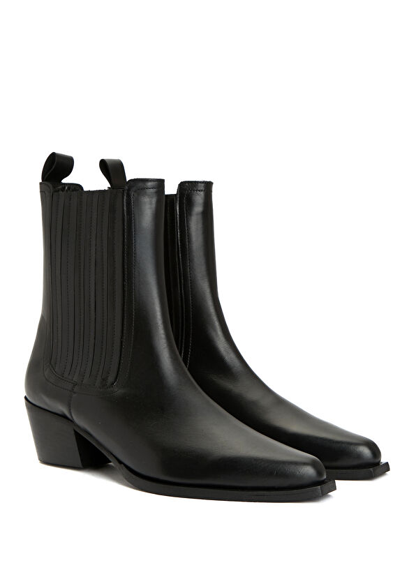 Beymen Club Black Women's Leather Western Boots - 2