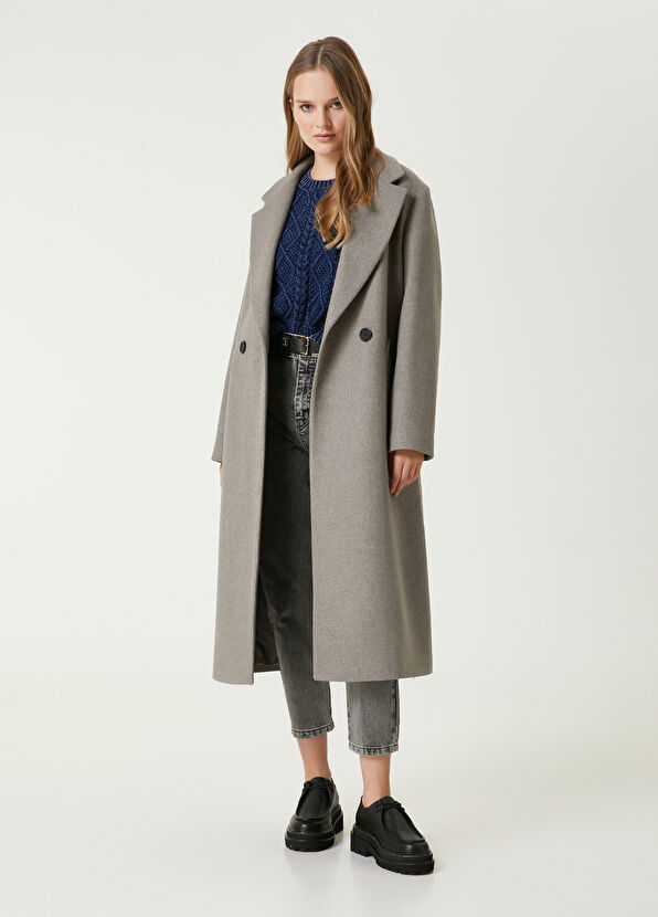 Beymen Club Vizon Kruvaze Yün Palto - 3