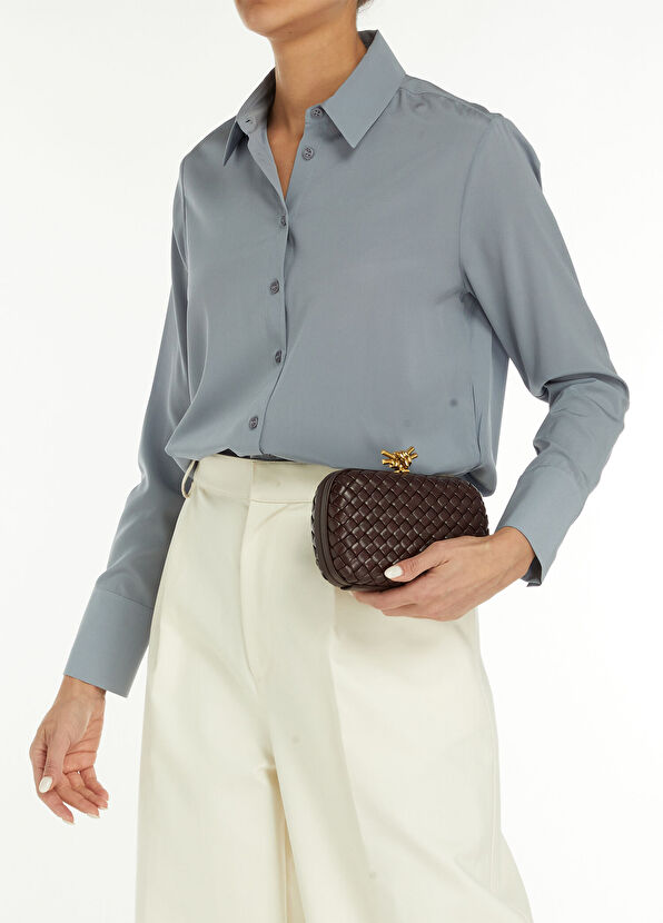 Knot Koyu Bordo Kadın Deri El Portföyü - Görsel 3