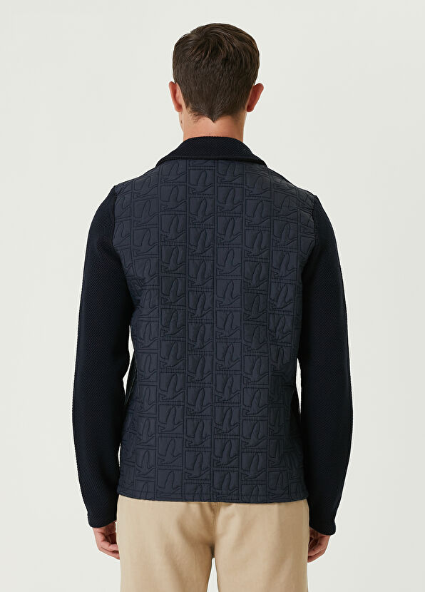 Beymen Club Lacivert Monogram Kapitone Detaylı Triko Ceket - 4