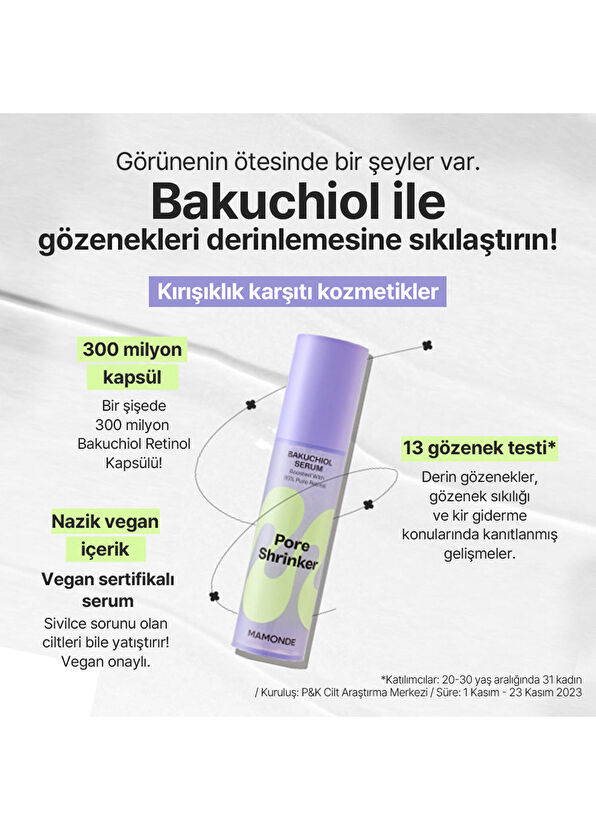 Mamonde Pore Shrinker Bakuchiol Geniş Gözenek Önleyici Sıkılaştırıcı Cilt Serumu 50 ml - 3