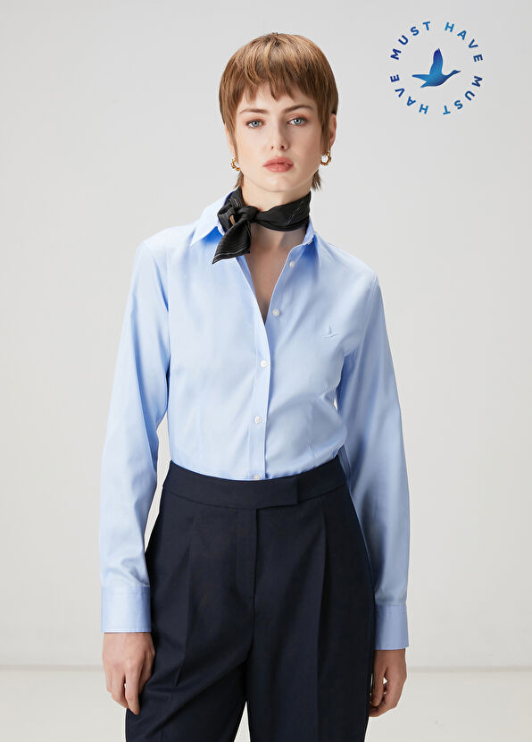 Beymen Club Mavi Non-Iron Slim Fit Gömlek - 1