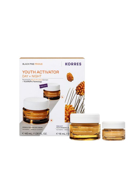 Korres Black Pine Primus Day Cream 40 ml + Night Cream 15 ml Anti-Aging Day and Night Cream Set of 2 - 2