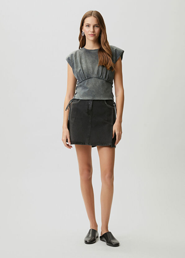 Beymen Club Antrasit Bağlamalı T-shirt - 3