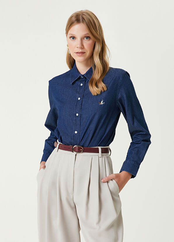 Beymen Club Koyu Mavi Denim Gömlek - 1