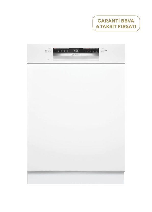 Bosch SMI4IKW50T Serie 4 White 5 Program Semi Built-in Dishwasher - 1