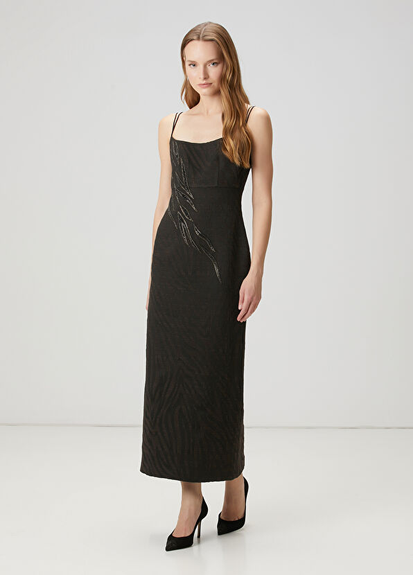 Beymen Club Kahverengi Zebra Jakarlı Abiye Elbise - 3